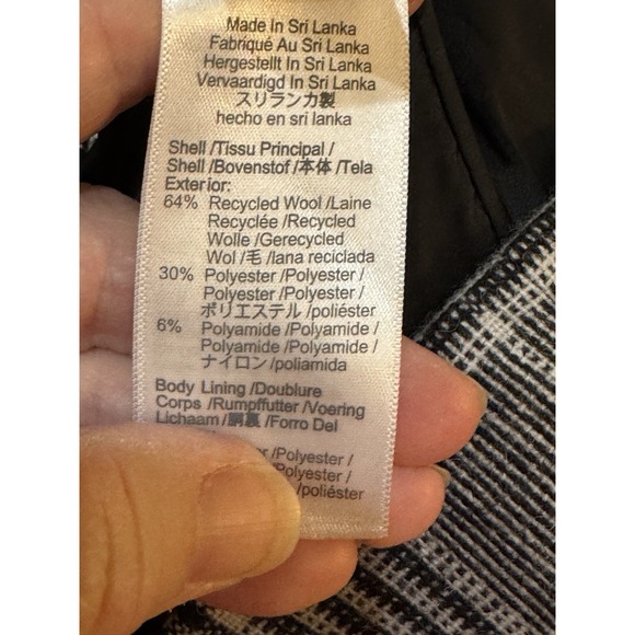 Madewell Women's The Rosedale Blazer Size 10 Black‎ White Double-Breasted Wool - Picture 11 of 16